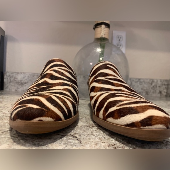 Zodiac MULES Size 7.5M Calf Hair Slip-On Quartz Zebra Brown Shoes - Picture 12 of 12